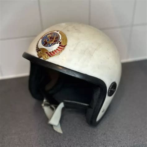 CASQUE DE POLICE de moto de l Union soviétique avec cocarde d escorte