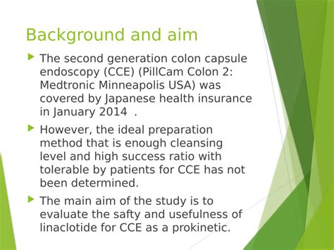 (PDF) Evaluation of the safty and usefulness of linaclotide for colon capsule endoscpy as a ...