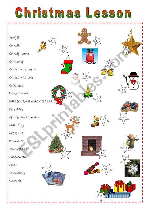 A Christmas Lesson Esl Worksheet By Celine