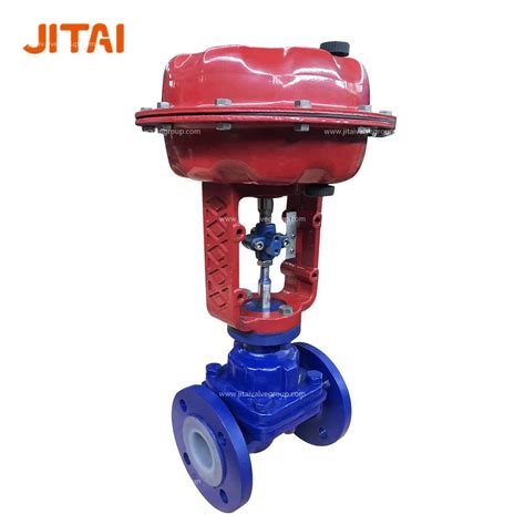 Ptfe Lined Rf Weir Type Pneumatic Flow Control Diaphragm Valve