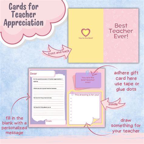 Teacher Appreciation Thank You Cards, Teacher Appreciation Week ...