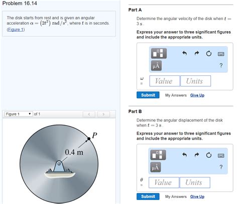 Solved Problem Part A The Disk Starts From Rest And Is Chegg