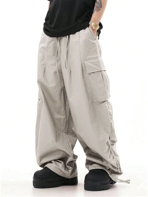 Manfinity Emrg Men Flap Pocket Side Drawstring Waist Cargo Pants