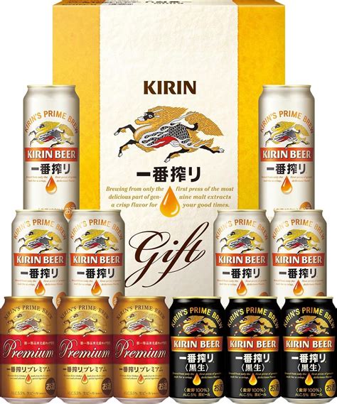 Jp 【ビール ギフト】一番搾り3種飲みくらべセット プレミアム・黒ビール入り K Ipf3 350ml×10本