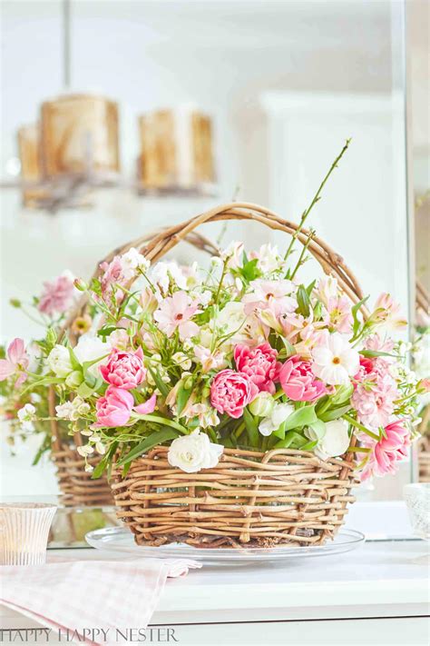 Basket Flower Arrangement Step By Step Happy Happy Nester