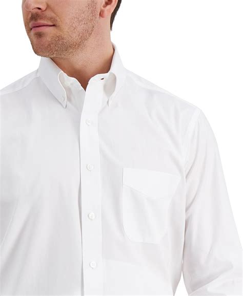 Club Room Mens Classic Regular Fit Performance Wrinkle Resistant White