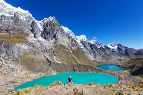 Premium Photo | The three lagoons at the cordillera huayhuash, peru