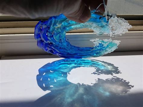 Fused Glass Ocean Wave Suncatcher Ornament 5 Inch Beach Etsy