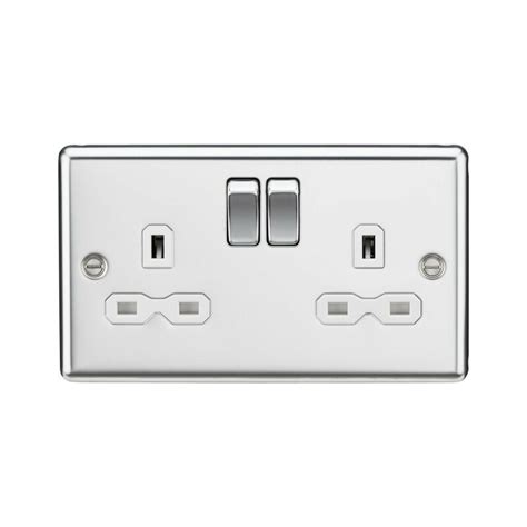 Knightsbridge 13A 1G DP Switched Socket With White Insert Bevelled