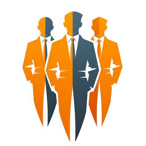 Premium Photo Three Men In Suits Abstract Business Team Logo On White