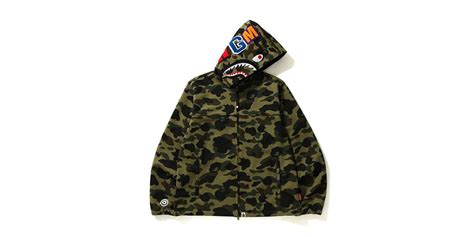 35％割引グリーン系xlll本物品質の A Bathing Ape 1st Hoodie Jacket カモシャーク ミリタリージャケット ジャケットアウターグリーン系xlll