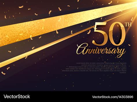 50th Anniversary Celebration Card Template Vector Image