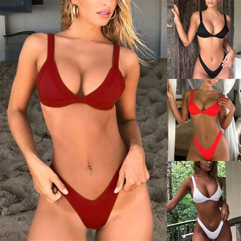 Women Summer Bandage Bikini Set Push Up Brazilian Micro Bikinis Set