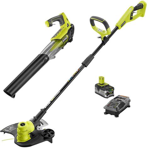 Ryobi ONE 18 V Li Ion Cordless String Trimmer Edger And Jet Fan Blower