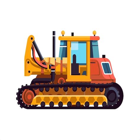 Premium Vector Trencher Excavator Vehicle Flat Vector