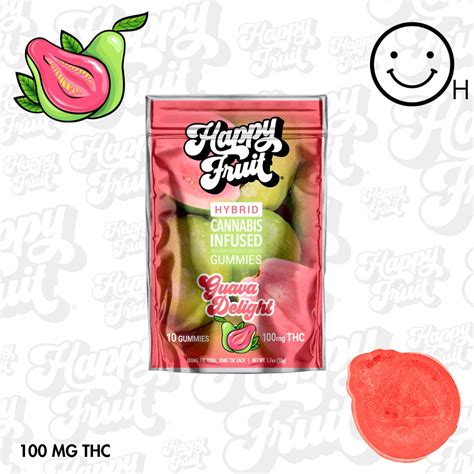 Guava Delight Gummies 100mg Thc Happy Fruit