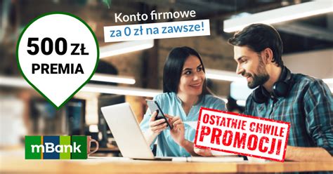 mBank konto firmowe mBiznes z 500 zł premii za założenie konta