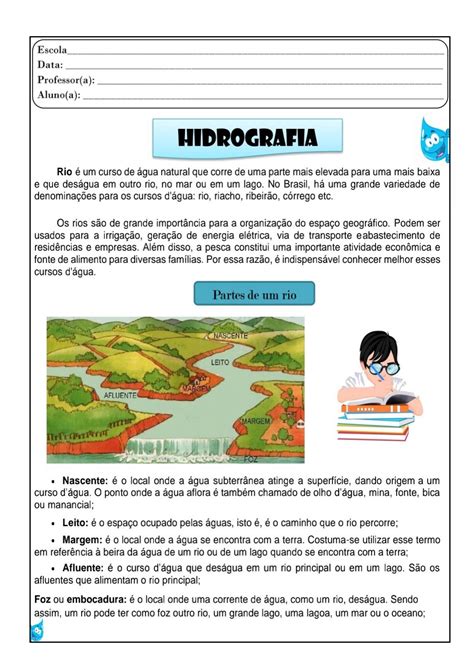 Geografia Hidrografia Atividade De Geografia Para Trabalhar