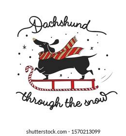 48 Dachshund Through The Snow Images, Stock Photos & Vectors | Shutterstock