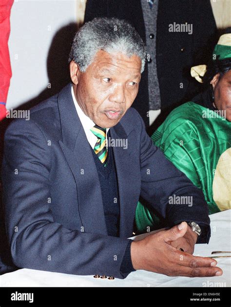 Nelson Mandela leader of the African National Congress (ANC) seen here ...