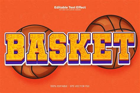 Premium Vector Basketball Editable Text Effect In Modern Trend Style