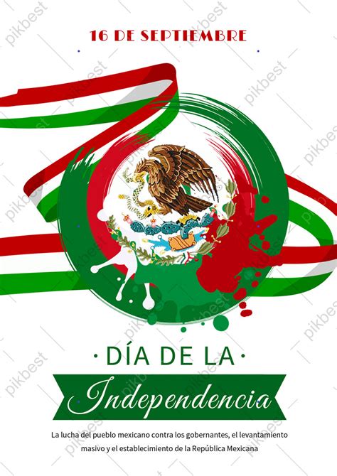 Cartel De La Cinta De La Acuarela Del Día De La Independencia Mexicana