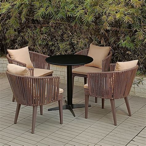 Garden Patio Aluminum Frame Wicker Weaving French Bistro Chair Outdoor