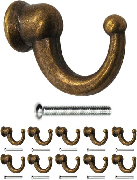 Fuxxer Lot De 10 Crochets De Porte Manteaux Antiques En Laiton Bronze