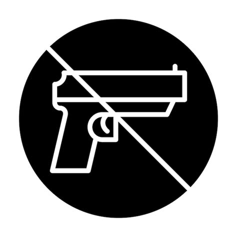 Premium Vector No Weapons Glyph Solid Black Illustration