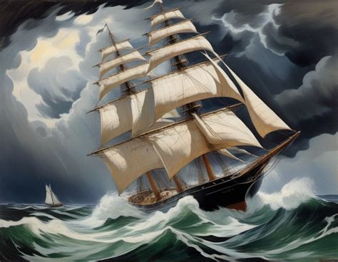 Lismer S Sailing Ship Storm Painting Stable Diffusion Online