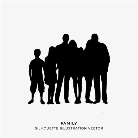 Premium Vector | Happy family silhouette illustration vector