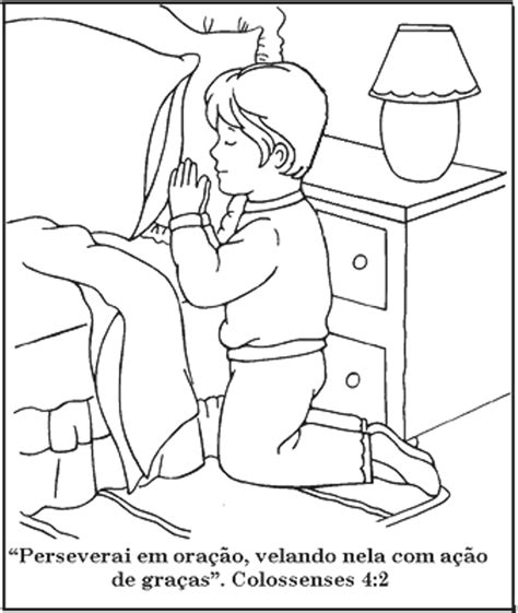 Cristãos kids Imagens de crianças orando para colorir