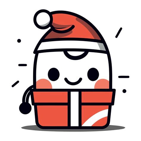 Premium Vector Cute Santa Claus Character With Gift Box Vector