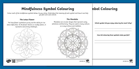 Mindfulness Symbol Colouring Activity Twinkl