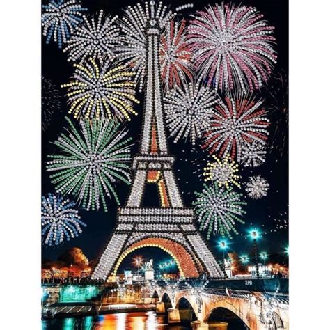 Diamond Painting Partiel Tour Eiffel Diy Broderie Diamant Partielle