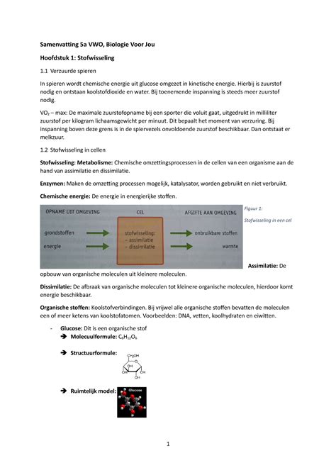 Biologie Voor Jou 5a Vwo Samenvatting 5a VWO Biologie Voor Jou