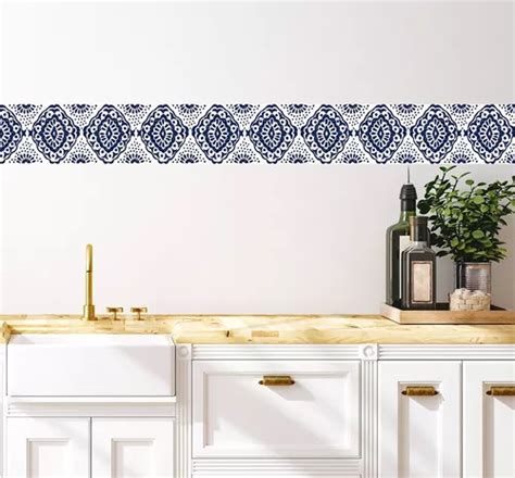 Vinil Decorativo Cenefa Cocina Talavera Hd Env O Gratis