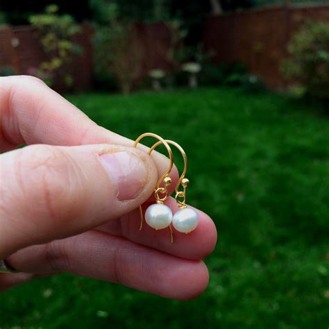 14K Gold Fill Small Pearl Drop Earrings Simple Tiny 5mm AA Etsy UK