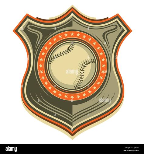 Illustrated Retro Baseball Crest Stock Vector Image Art Alamy