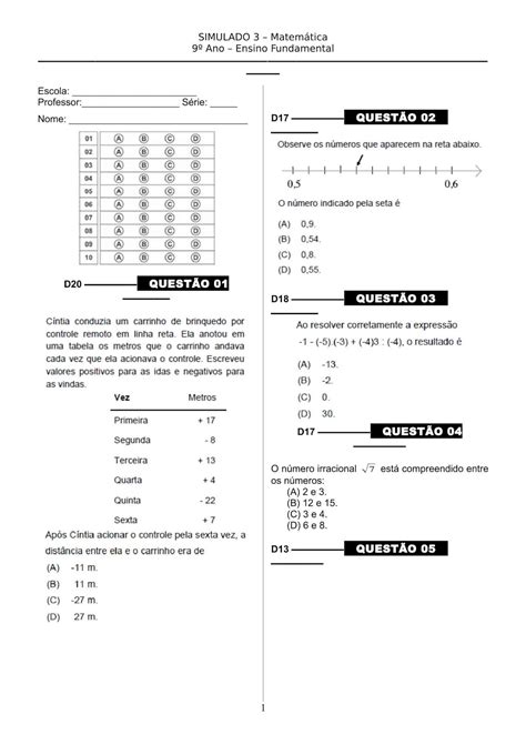 Simulado De Geografia Ano Gabarito Image To U