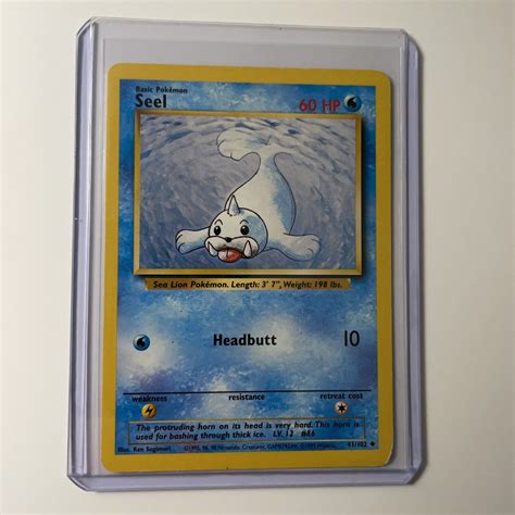 Seel Base Set 41 102 Uncommon Pokemon Card Unlimited Vintage WOTC MP HP