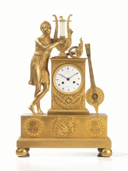 Orologio Da Tavolo Francia 1820 1840 In Bronzo Dorato Cassa