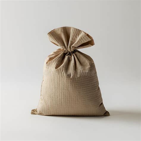 A Tall Beige Sachet On White Background Exuding Natural Elegance And