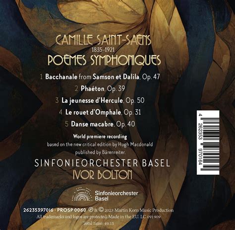 Saint Saëns Symphonic Poems Ivor Bolton La Boîte à Musique