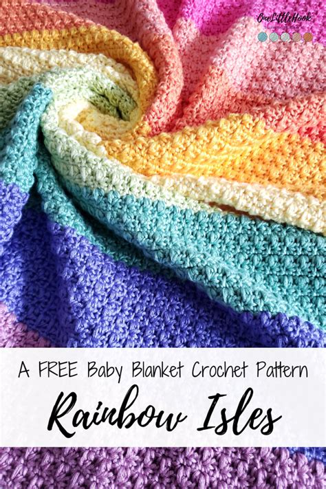 Crochet Rainbow Baby Blanket FREE Pattern • One Little Hook