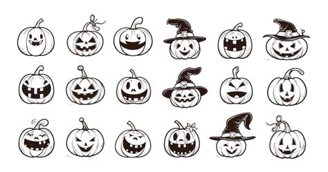 Premium Vector Happy Halloween Silhouette Set Collection Of Halloween