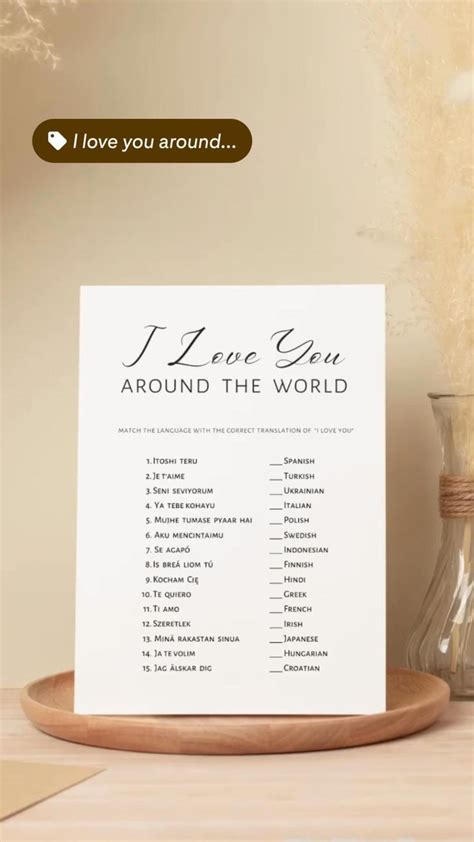 I Love You Around The World Bridal Shower Game Bridal Shower Games