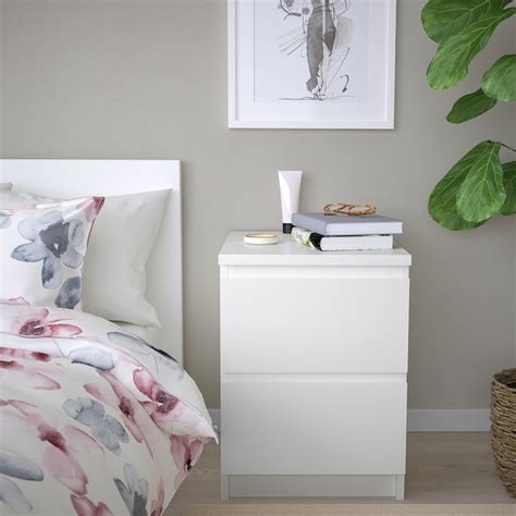 Malm Commode 2 Tiroirs Blanc 40x55 Cm Ikea