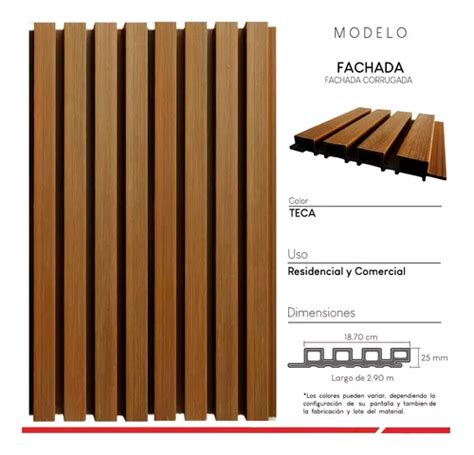 Panel Deck Lambrin Para Exterior Coextruido Color Teca Meses Sin Inter S