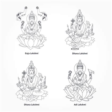 Premium Vector Hindu Goddess Lakshmi Matha Divine Avatar Collections